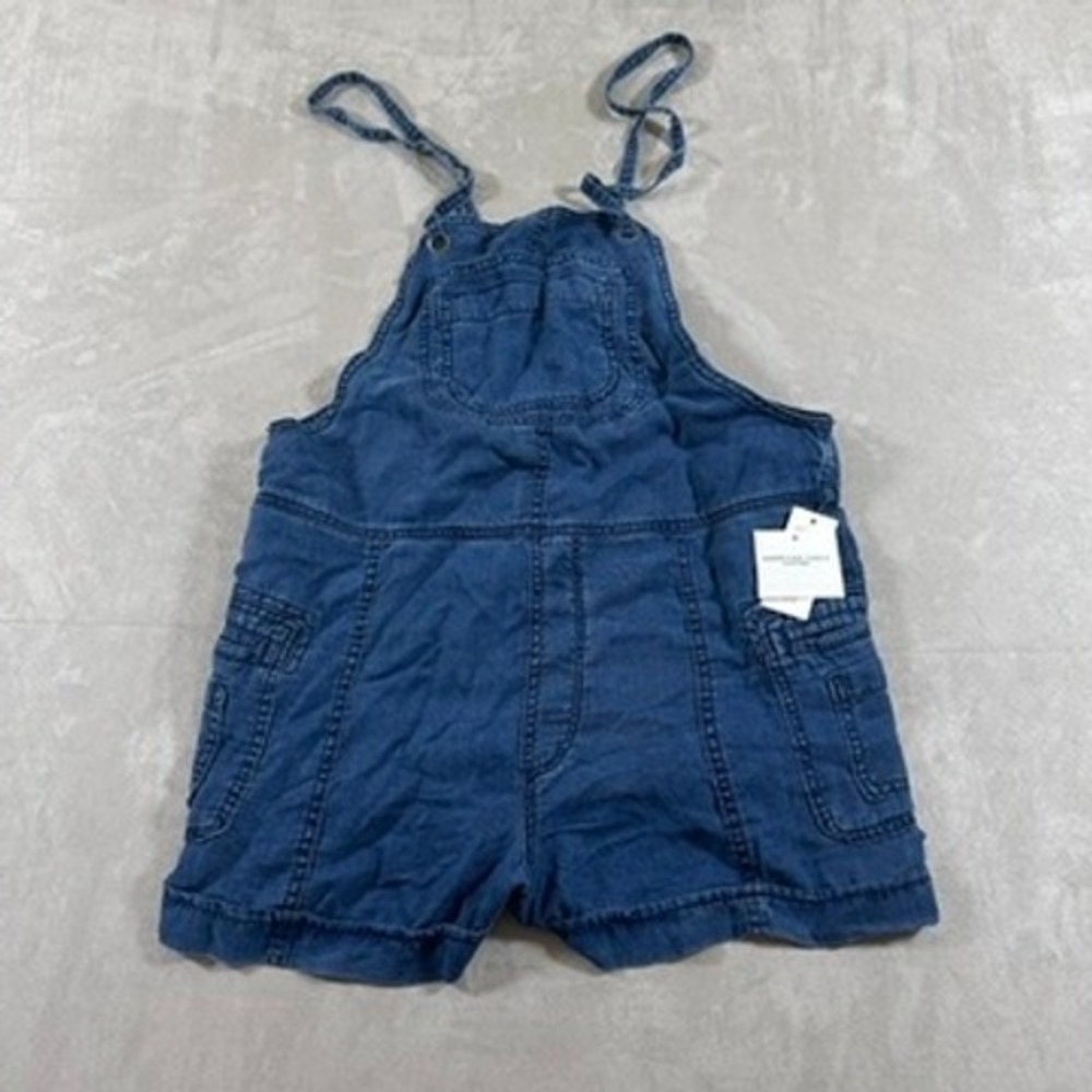 American Eagle Shortalls Womens Baggy Cargo Utility Lyocell Medium Blue